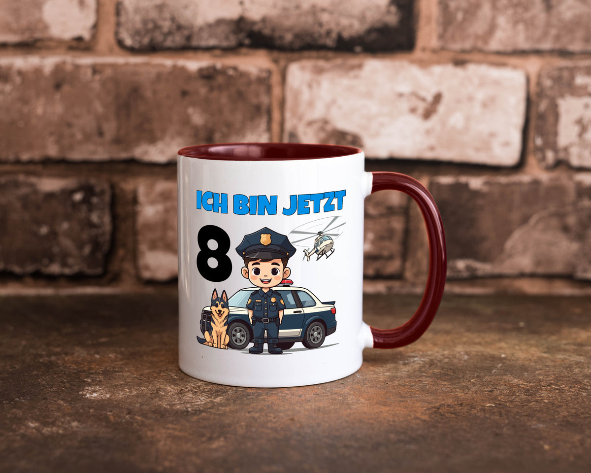 8. Geburtstag | 8 Jahre Polizei Kind Polizeiauto lustig Geschenkidee Geschenk Tasse