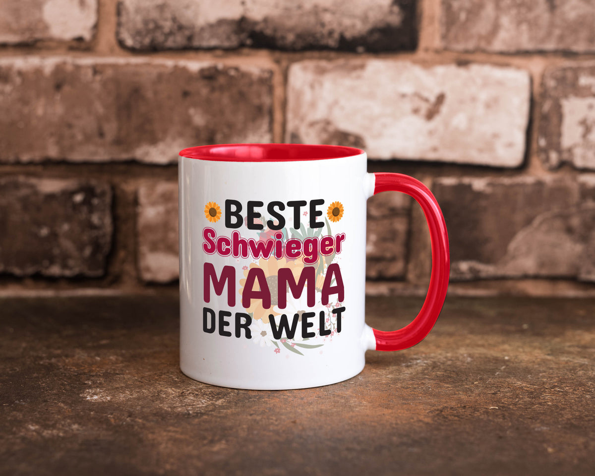 Beste Schwiegermama | Schwiegermutter Tasse Blumen Humor Familie Geschenkidee