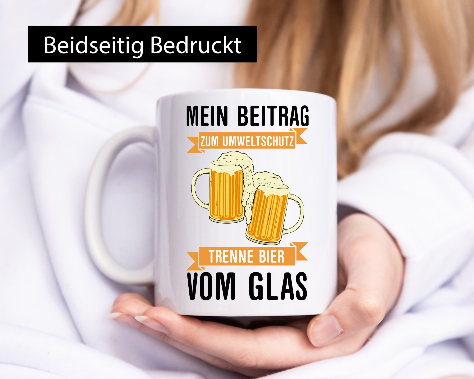 Mein Beitrag zum Unweltschutz | Bier Bierliebhaber Geschenkidee Humor Tasse