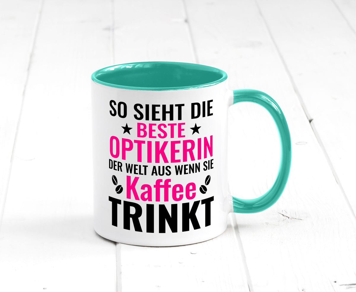 Kaffee trinkt: Optikerin | Augenoptik Geschenkidee Humor Tasse