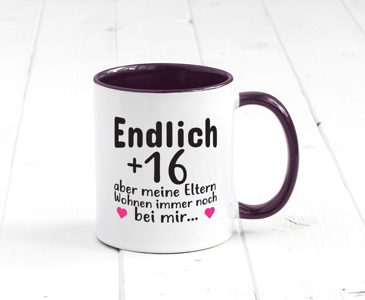 Endlich 16 | Geburtstag Tasse Spruch Mädchen Geschenkidee Humor