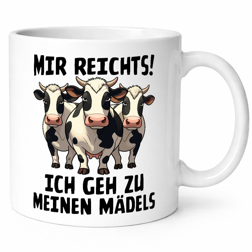 Mir reichts ich geh zu meinen Mädels | Landwirt Kühe v2 Geschenkidee Humor Tasse