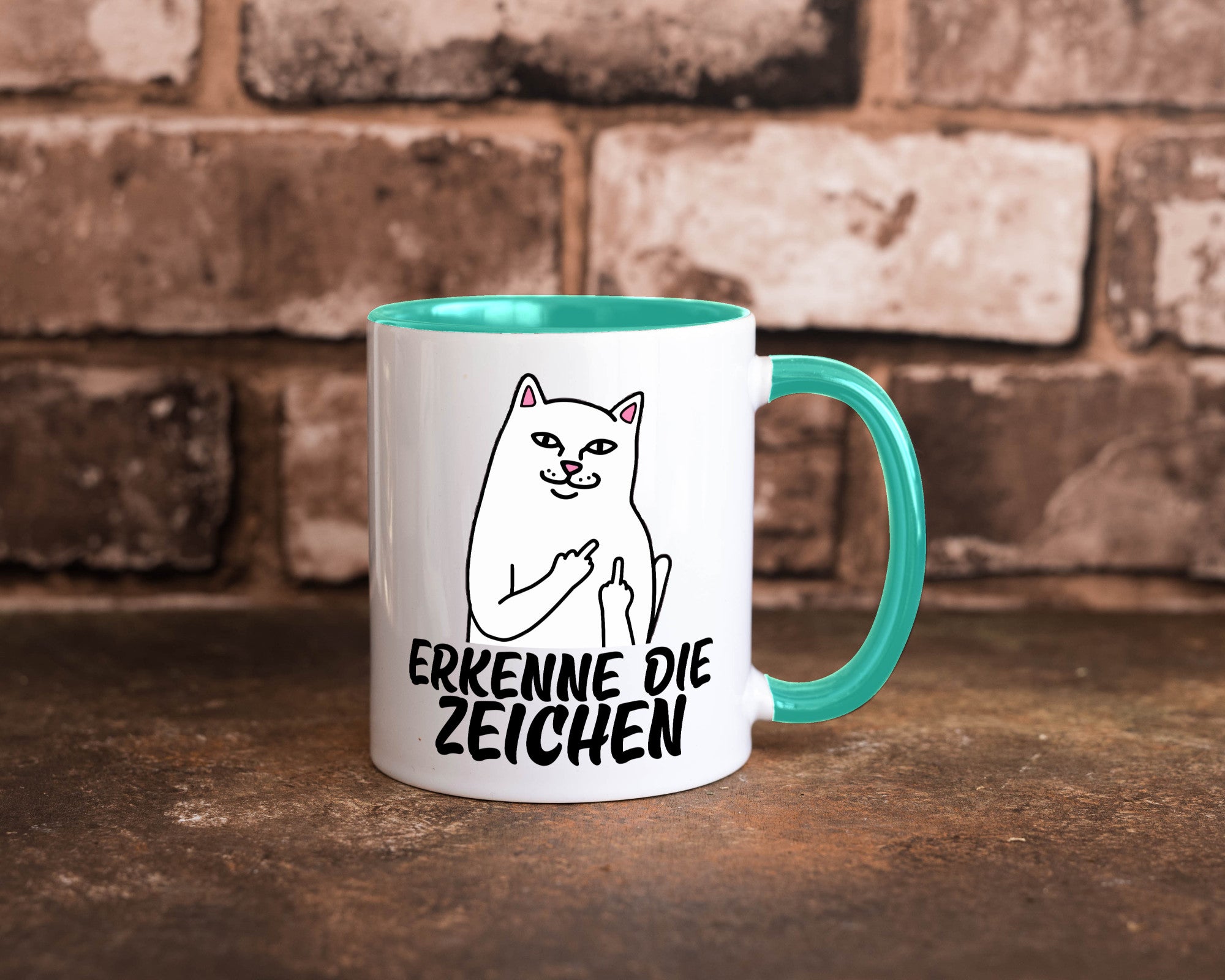 Erkenne die Zeichen | Katze Schatten Mittelfinger Geschenk Tierliebhaber Humor