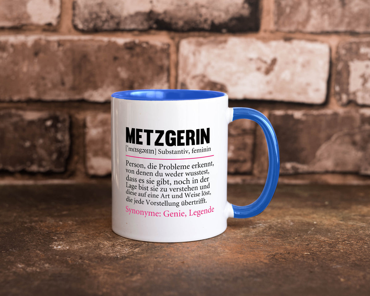 Metzgerin | lustig Fleischerin Humor v2 lustiger Spruch Geschenk Geschenkidee Tasse