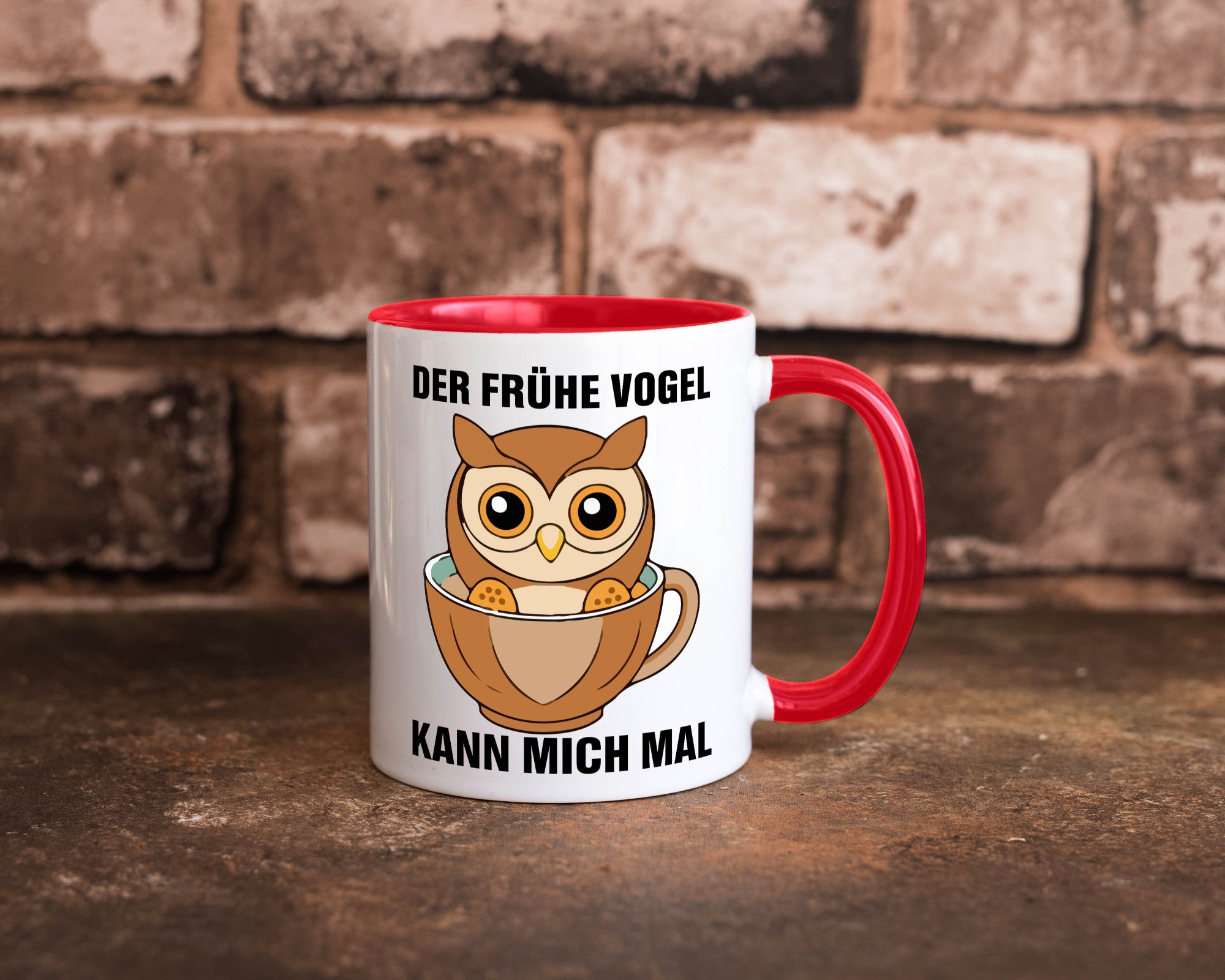 Der frühe Vogel kann mich mal | Eule Morgenmuffel v2 lustiger Spruch Geschenk