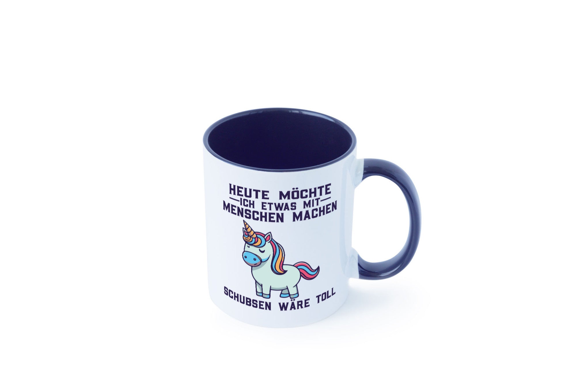 Heute möchte ich Menschen schubsen | Einhorn v2 Geschenk Humor Geschenkidee