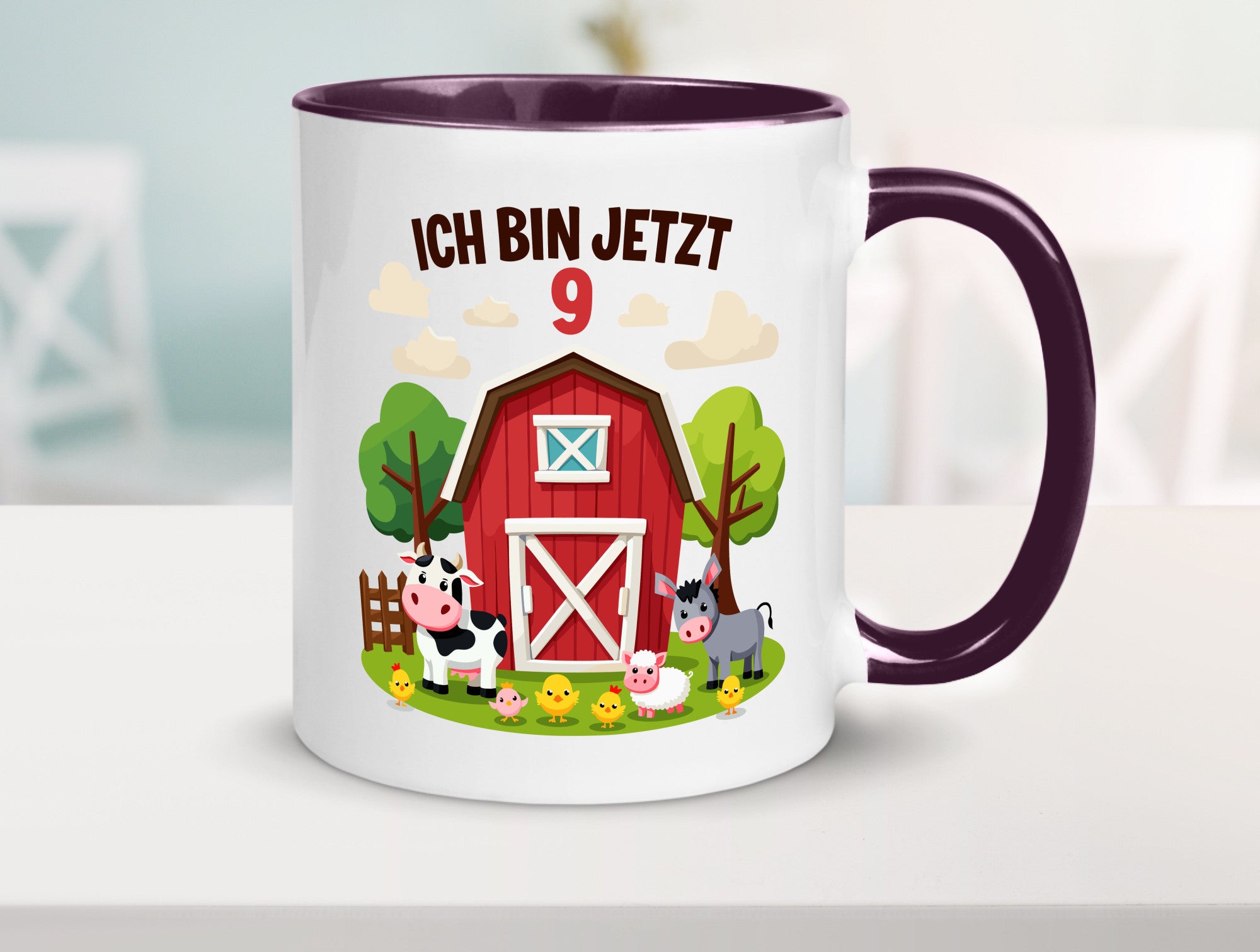 9. Geburtstag | 8 Jahre Bauernhof und Tiere Humor Geschenkidee Tasse