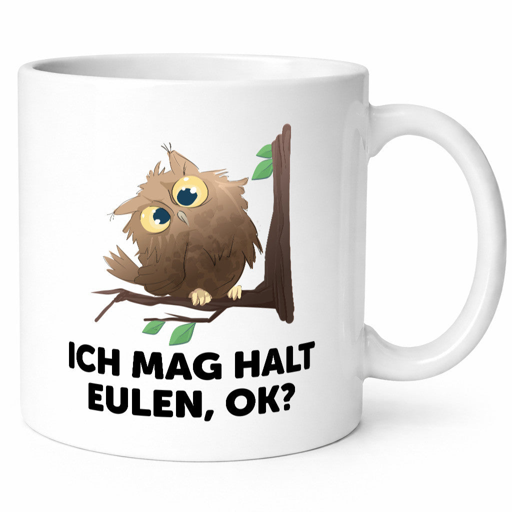 Ich mag halt Eulen ok? | Nachteule Humor Geschenkidee Tasse