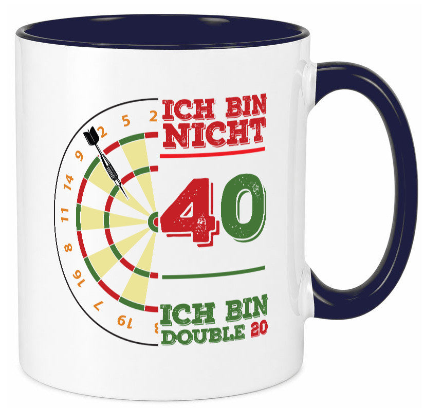 Ich bin nicht 40 double 80 | Dart spieler Geschenkidee Humor Tasse