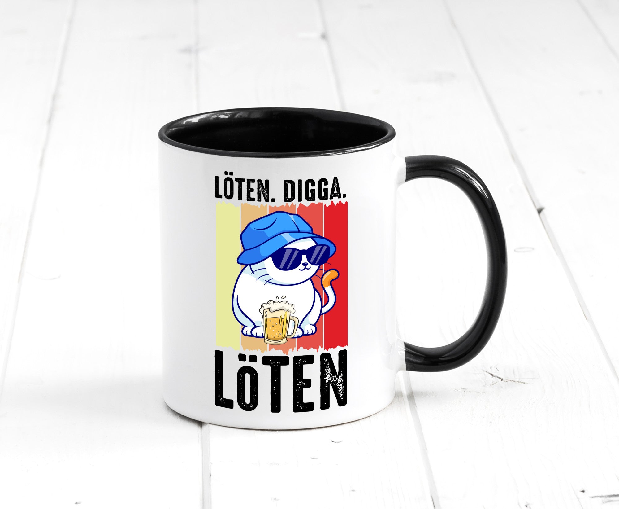 Löten Digga | Katze mit Bier Bierkatze Geschenk Tierliebhaber Humor lustiger