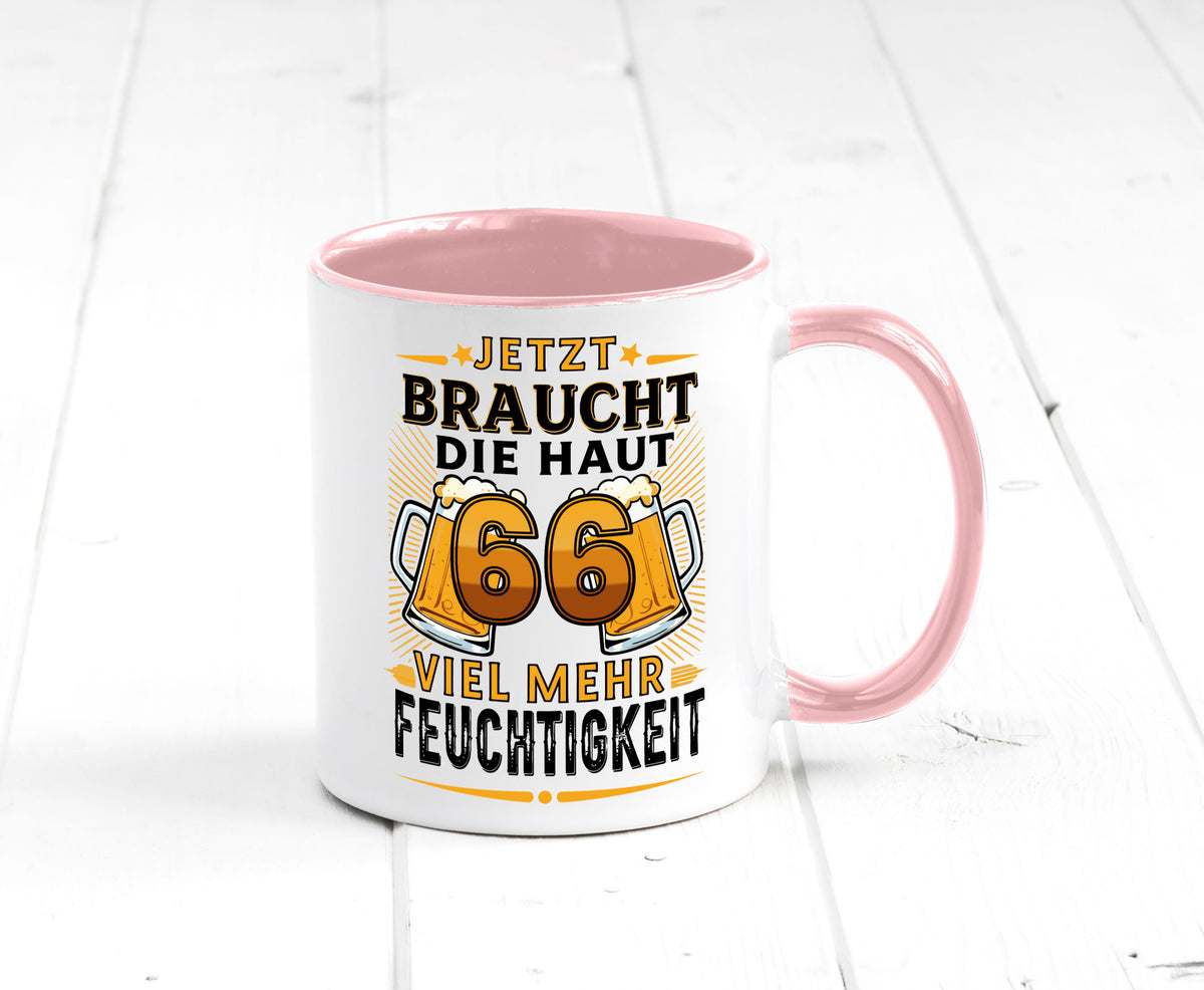66 braucht die haut mehr Feuchtigkeit | 66. Geburtstag Humor Geschenkidee Tasse