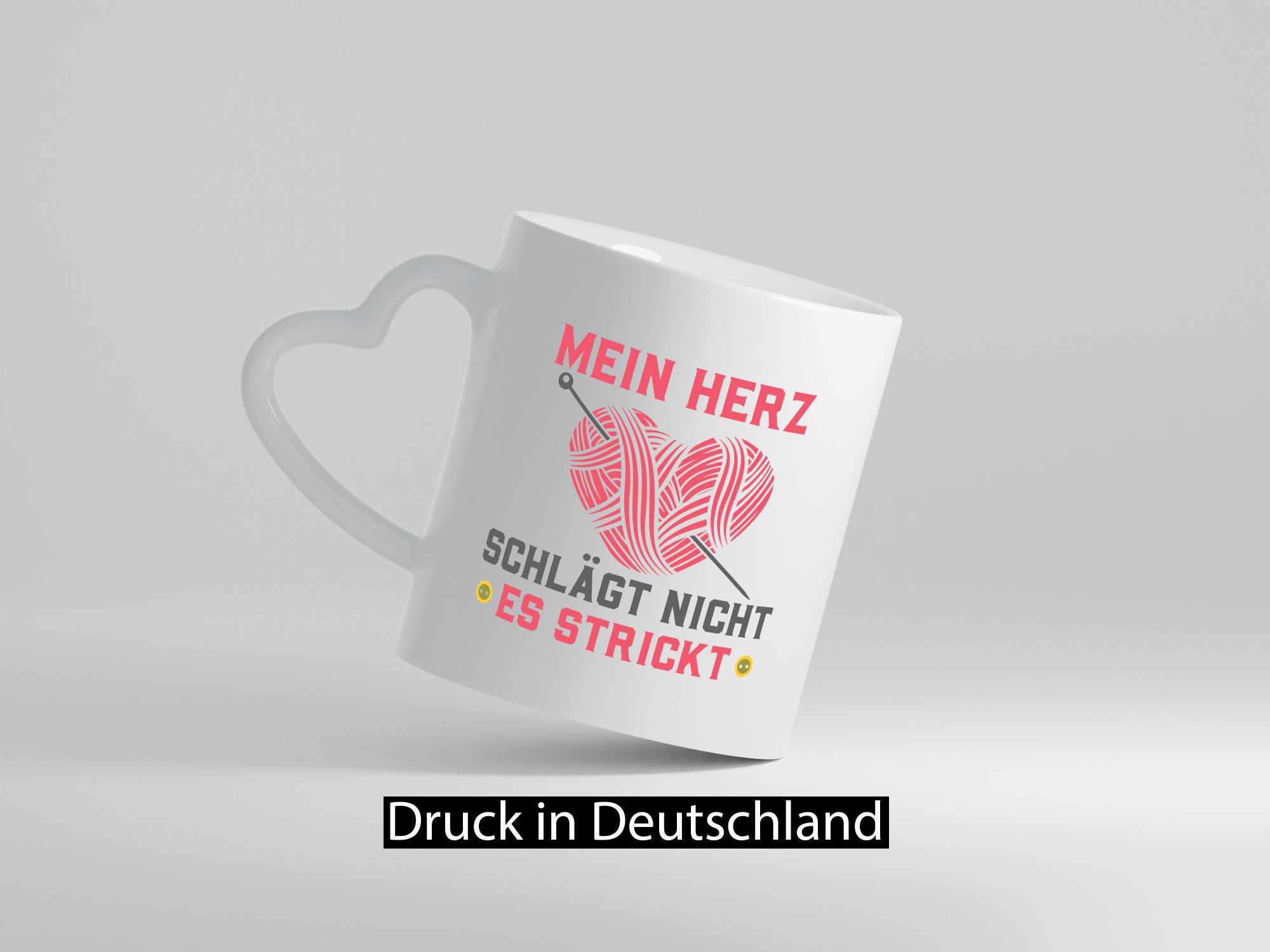 Mein Herz strickt | Wollherz Stricknadel Geschenk Humor Geschenkidee lustiger