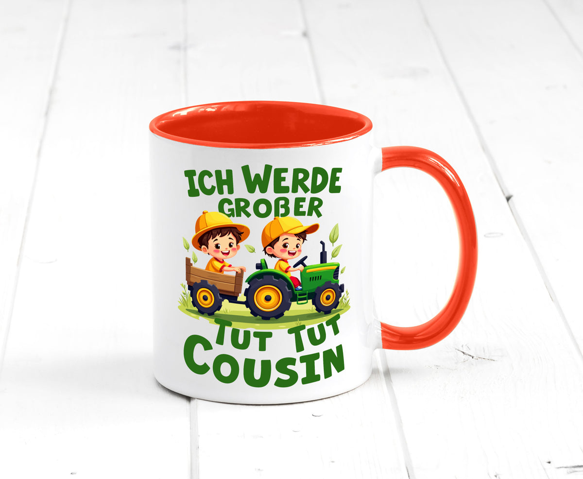 Ich werde Großer Cousin | Familie Bauer lustiger Spruch Geschenk Geschenkidee Tasse