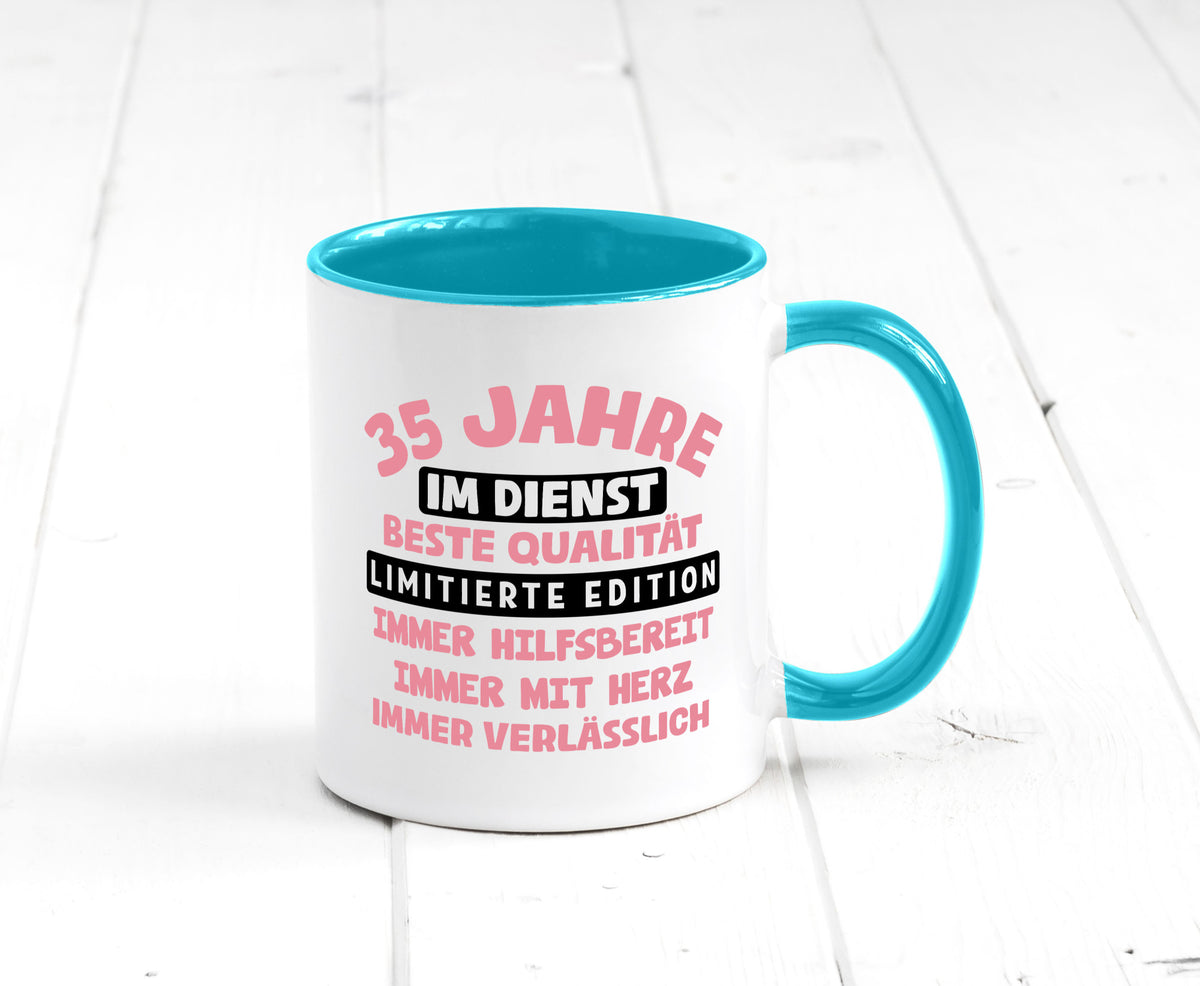 35 Jahre im Dienst | Jubiläum Arbeit v11 lustig Kollegen Büro Geschenk Tasse