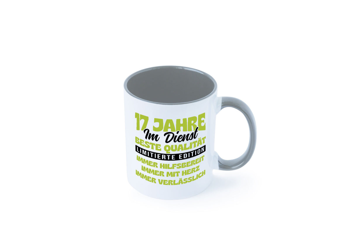 17 Jahre im Dienst | Jubiläum Arbeit v4 Geschenk Kollegen Büro lustiger Spruch Tasse