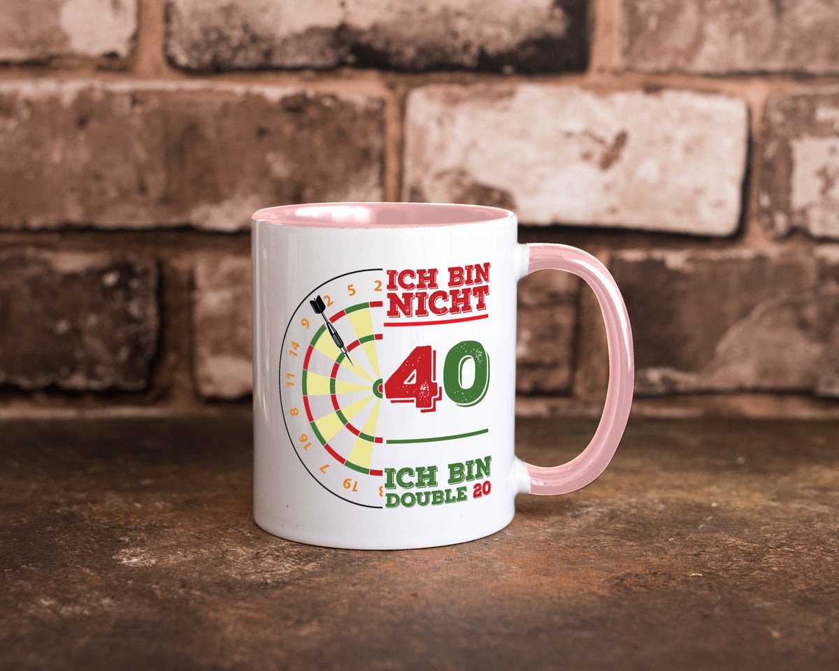 Ich bin nicht 40 double 80 | Dart spieler Geschenkidee Humor Tasse