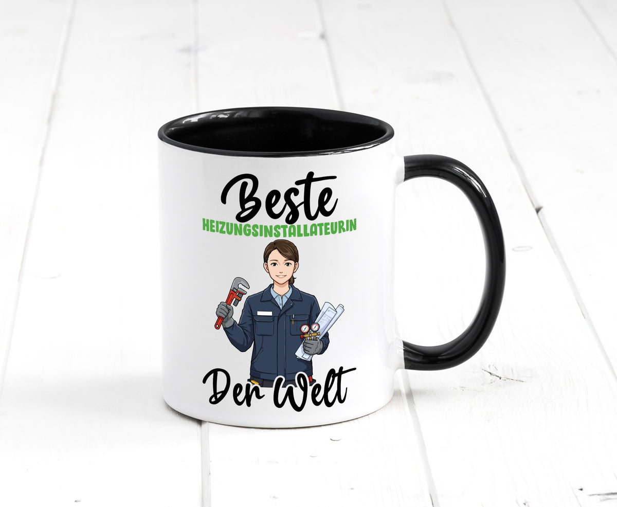 Beste Heizungsinstallateurin | Heizung v2 lustiger Spruch Geschenk Humor Tasse