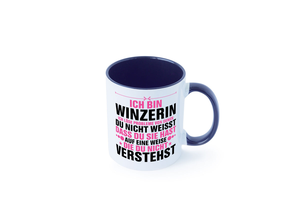 Löse Probleme: Winzerin | Weinbauer Wein Humor Geschenkidee Tasse