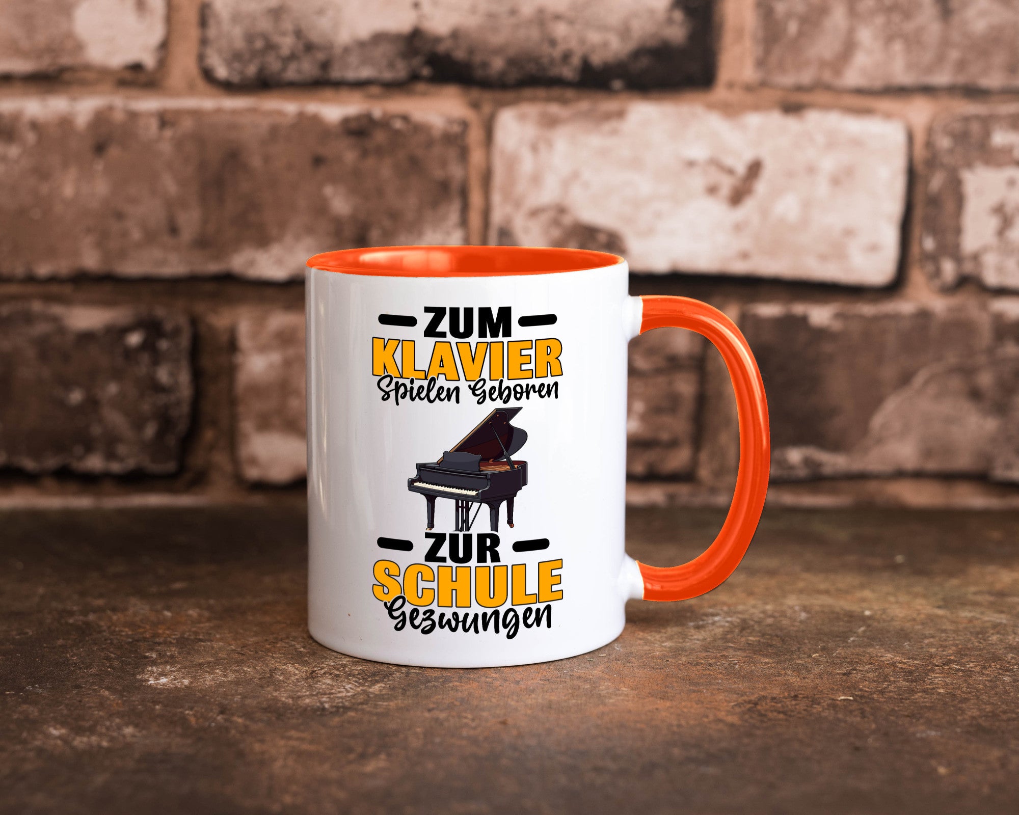 Zum Klavier spielen geboren zur Schule gezwungen v2 lustiger Spruch Geschenk
