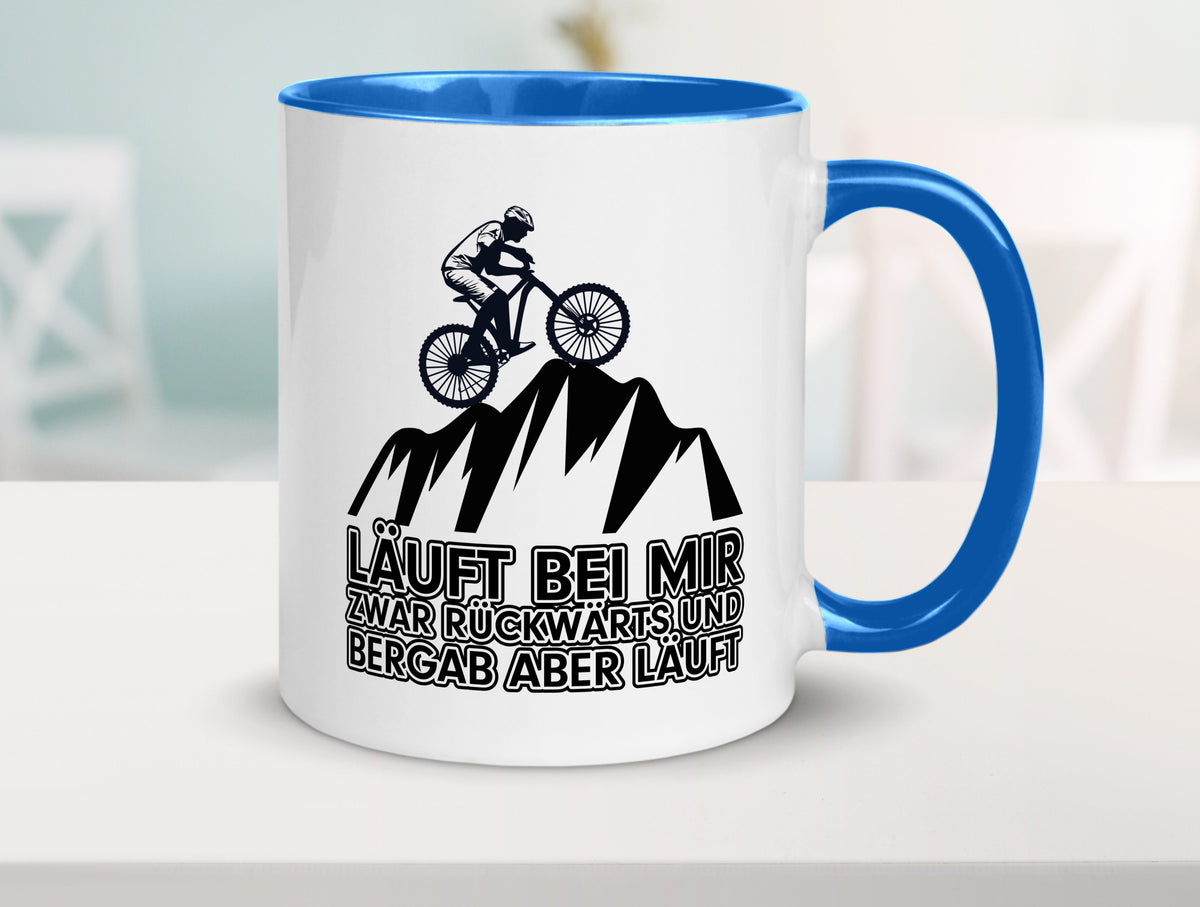 Läuft bei mir | Pechvogel Tasse Radfahrer Statement Humor Geschenkidee