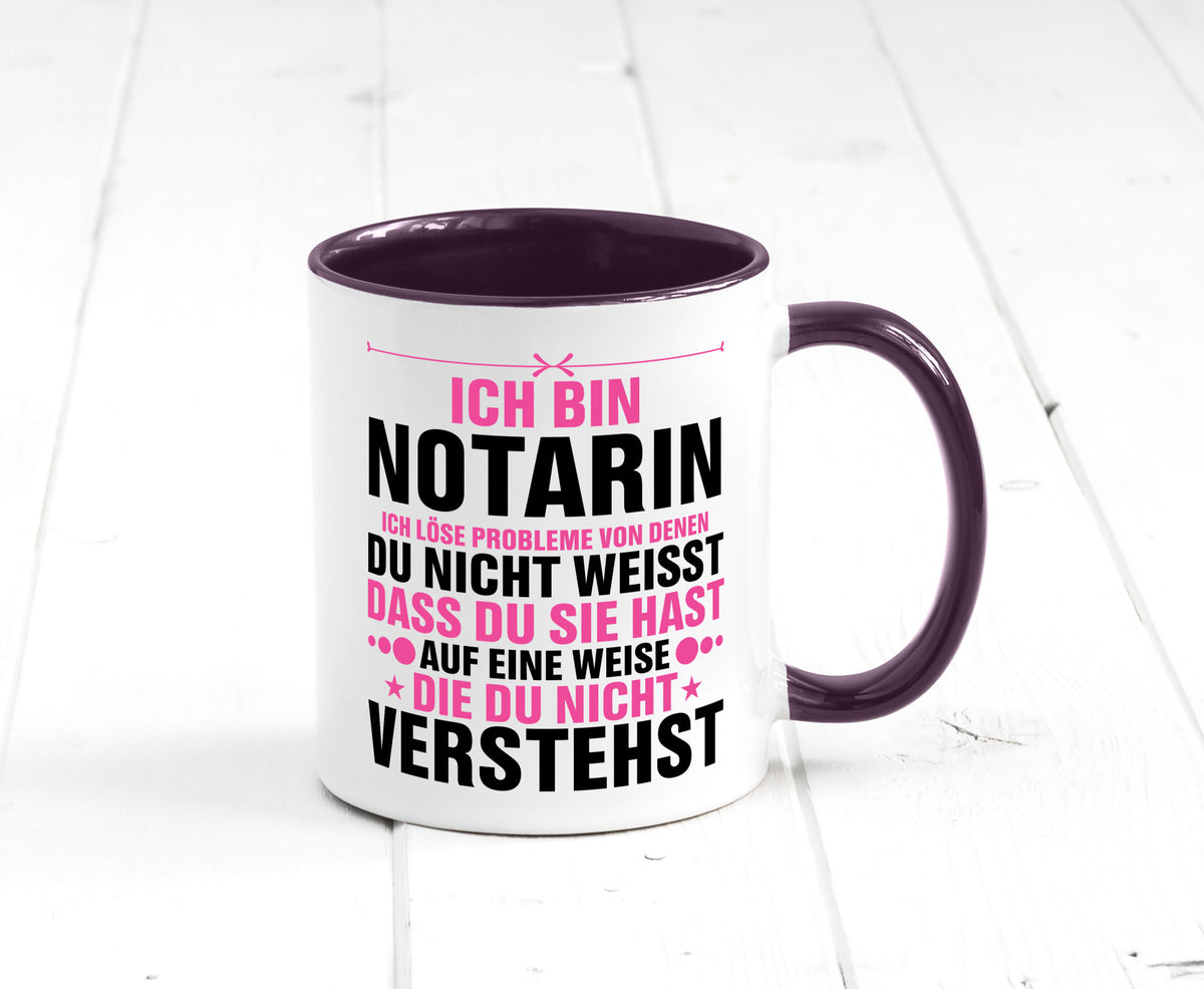 Löse Probleme: Notarin | Juristin v2 lustiger Spruch Geschenk Humor Tasse