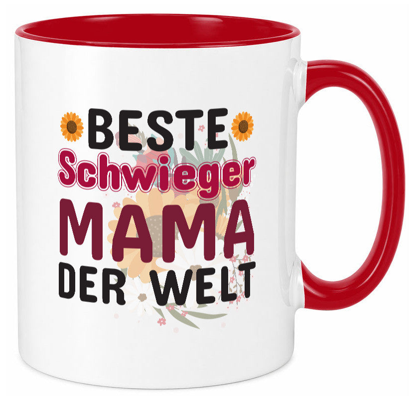 Beste Schwiegermama | Schwiegermutter Tasse Blumen Humor Familie Geschenkidee