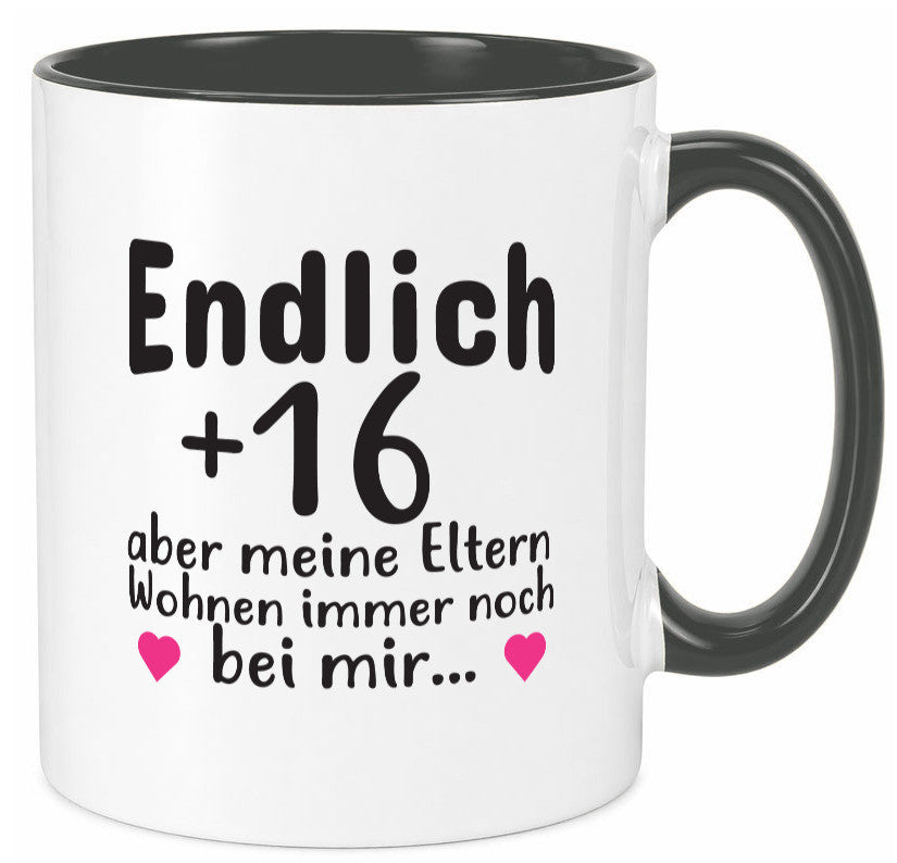 Endlich 16 | Geburtstag Tasse Spruch Mädchen Geschenkidee Humor