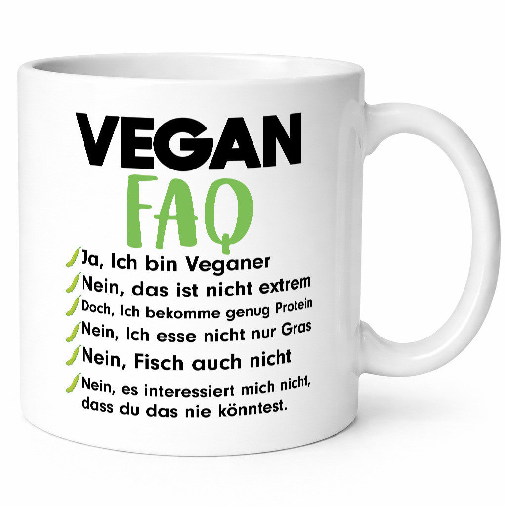 Vegan FAQ | Veganer Lifestyle Ich liebe Humor Geschenkidee Tasse