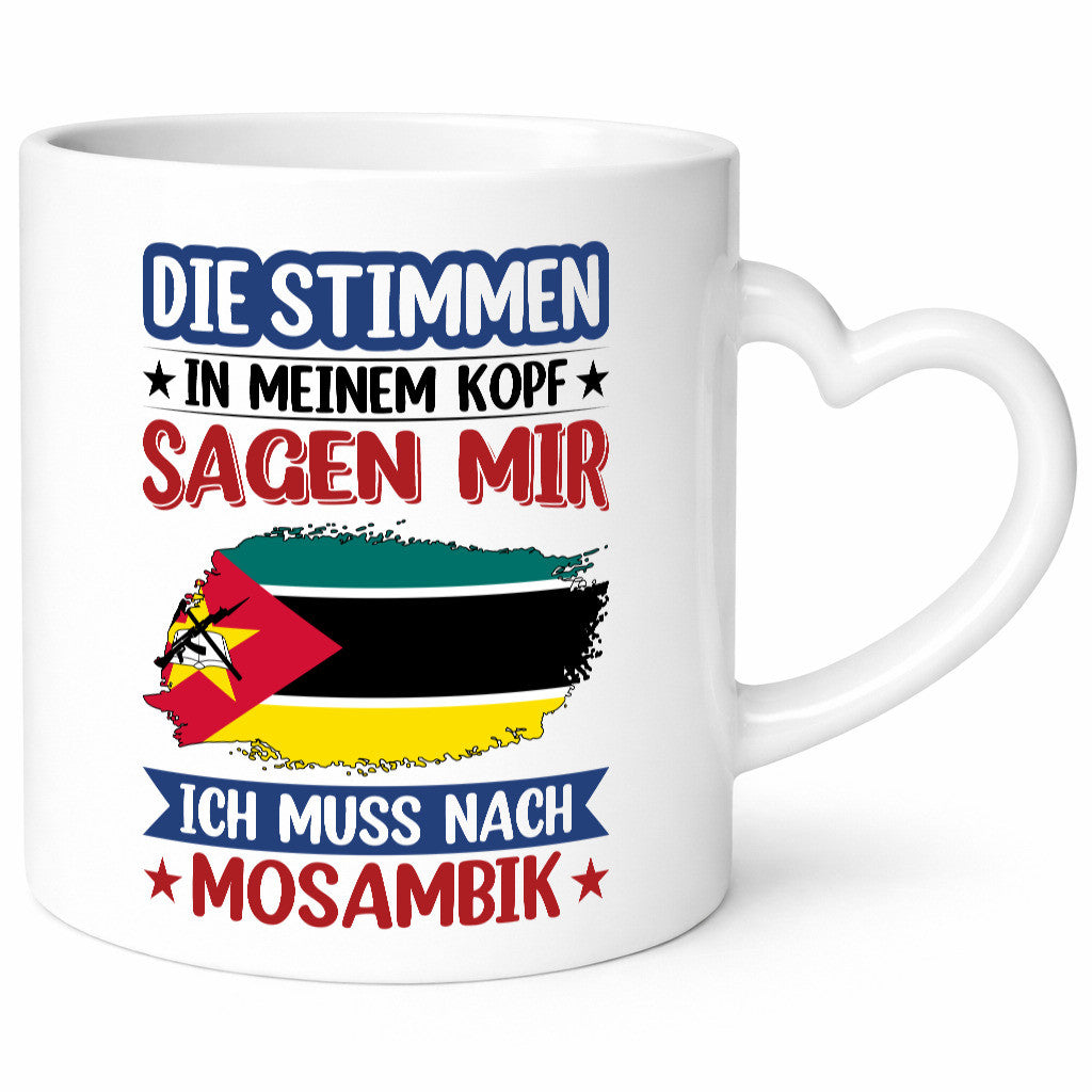 Mosambik | Urlaub Stimmen in meinem Kopf Traumland Humor Geschenkidee Tasse