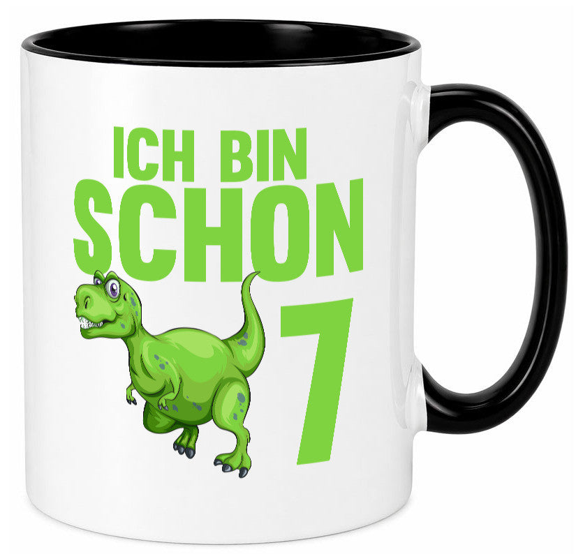 7. Geburtstag | 7 Jahre Dino Dinosaurier Humor Geschenkidee Tasse