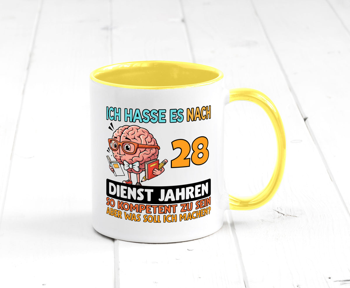 28 Dienstjahre | Arbeit Kompetent Geschenkidee Kollegen Büro Humor Tasse