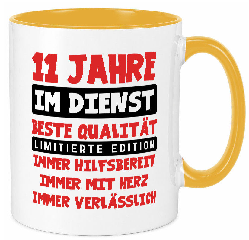 11 Jahre im Dienst | Jubiläum Arbeit v9 Geschenkidee Kollegen Büro Humor Tasse