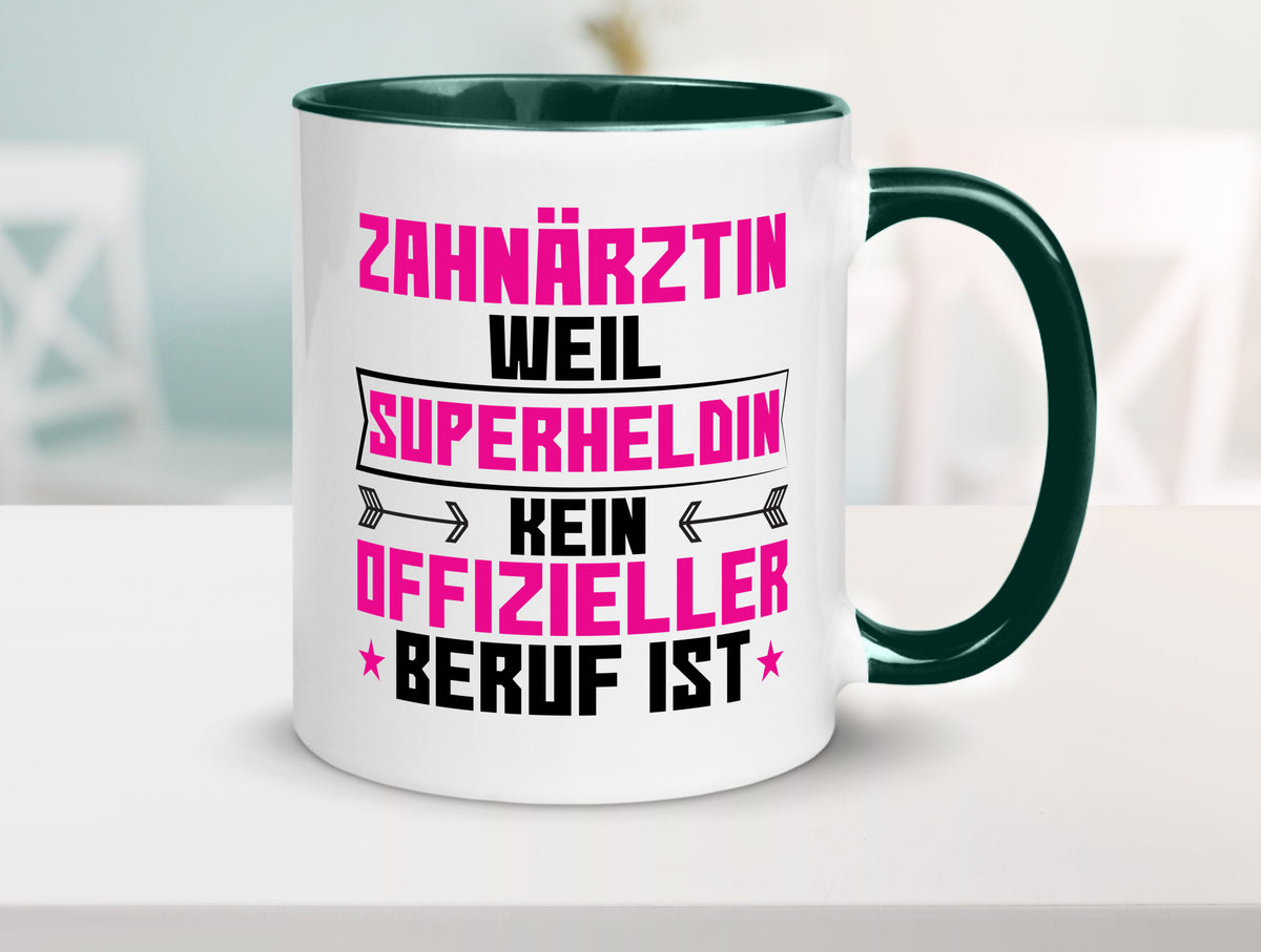 Superheldin Zahnärztin | Zahnmedizin Beruf Geschenkidee Arbeit Kollegen Büro Tasse