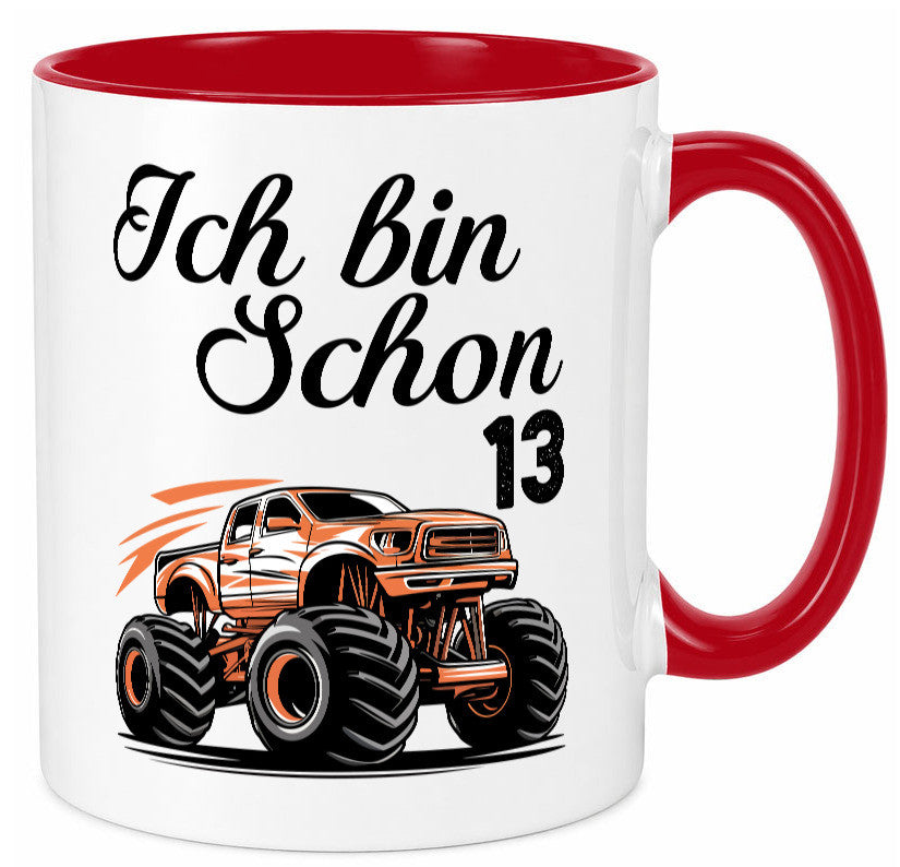 13. Geburtstag | Monster truck 13 Jahre Geschenkidee Humor Tasse