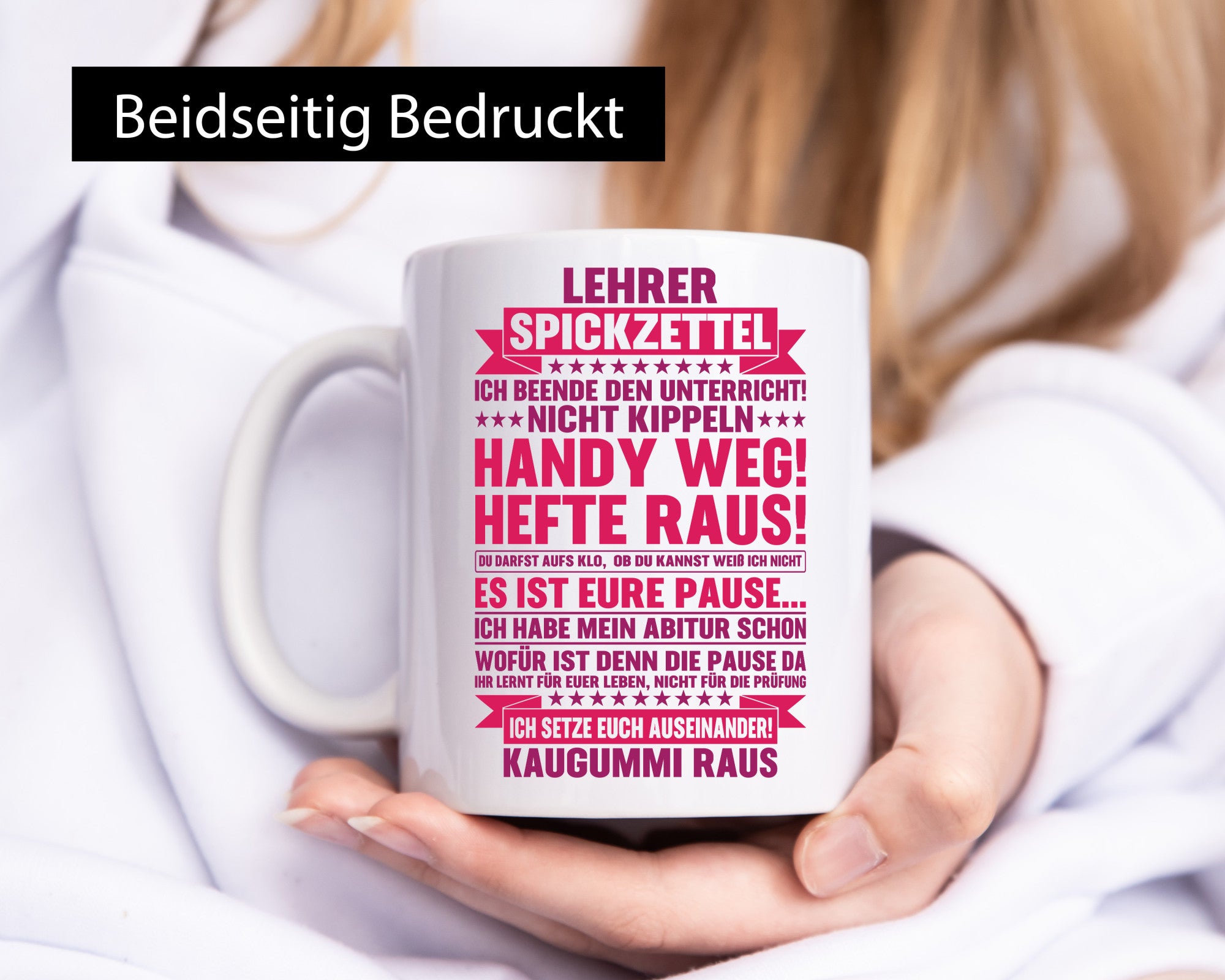 Lehrer Spickzettel | Beruf Tasse lustiger Spruch vl6 Geschenk Arbeit Kollegen