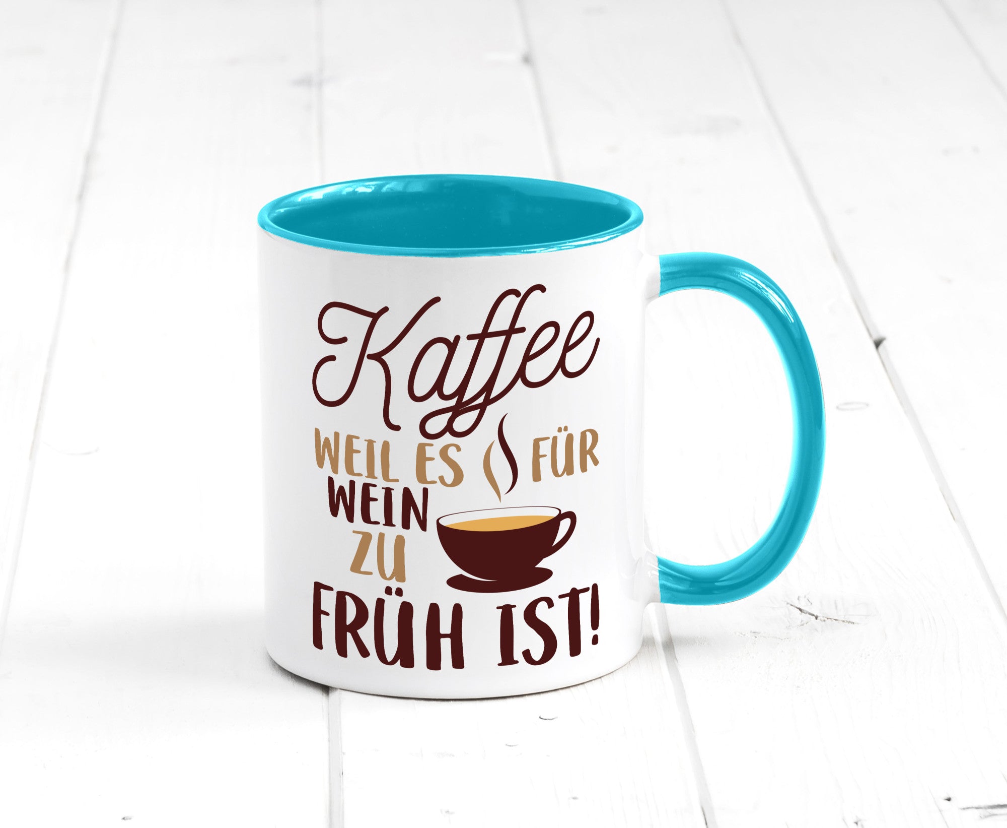 Weil es für Wein zu früh ist | Kaffeetrinker Herzschlag Humor Geschenkidee Tasse