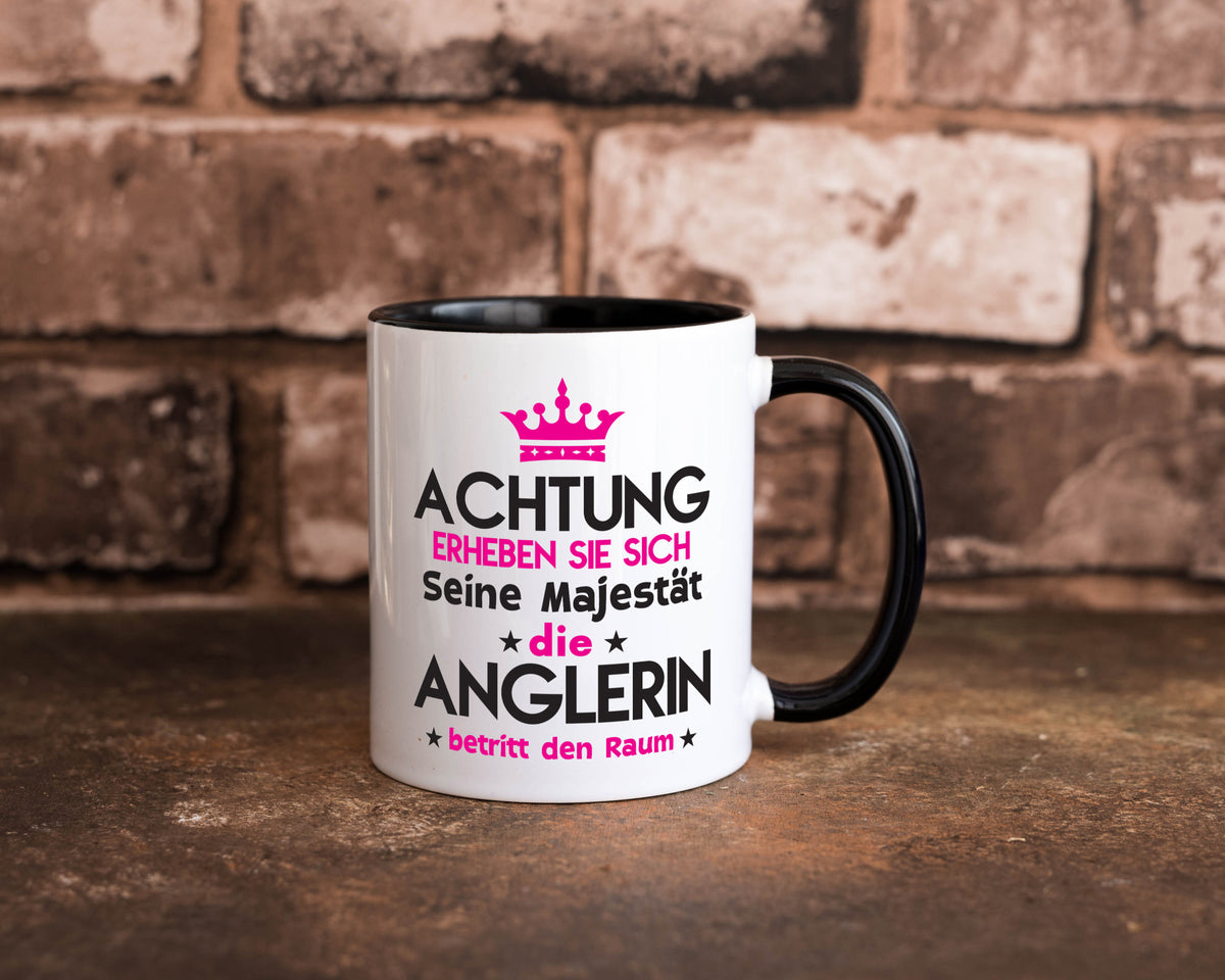 Seine Majestät Anglerin | Angeln Fischerin lustiger Spruch Geschenk Humor Tasse