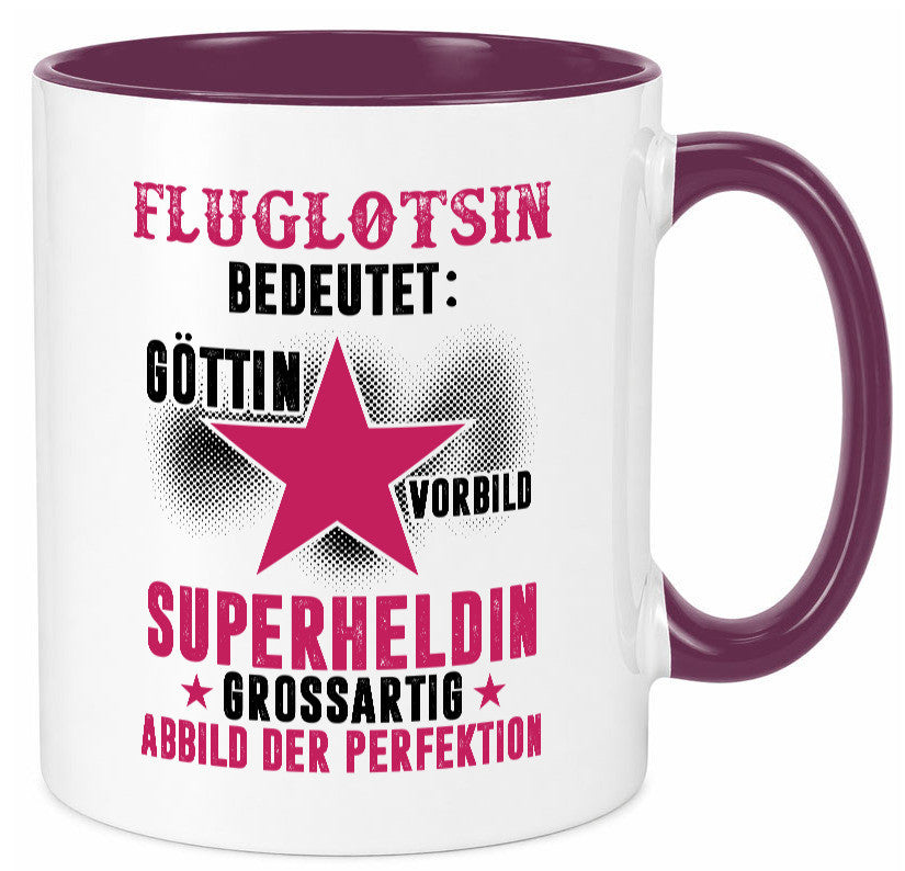 Bedeutung von Fluglotsin | Flughafen Flugverkehr Geschenkidee Humor Tasse