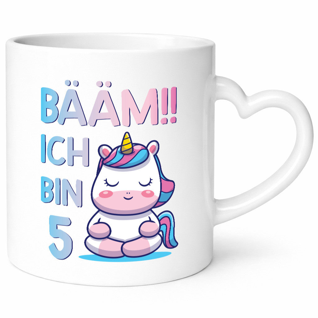 Baam!! Ich bin 5 | Einhorn Geschenkidee Humor Tasse