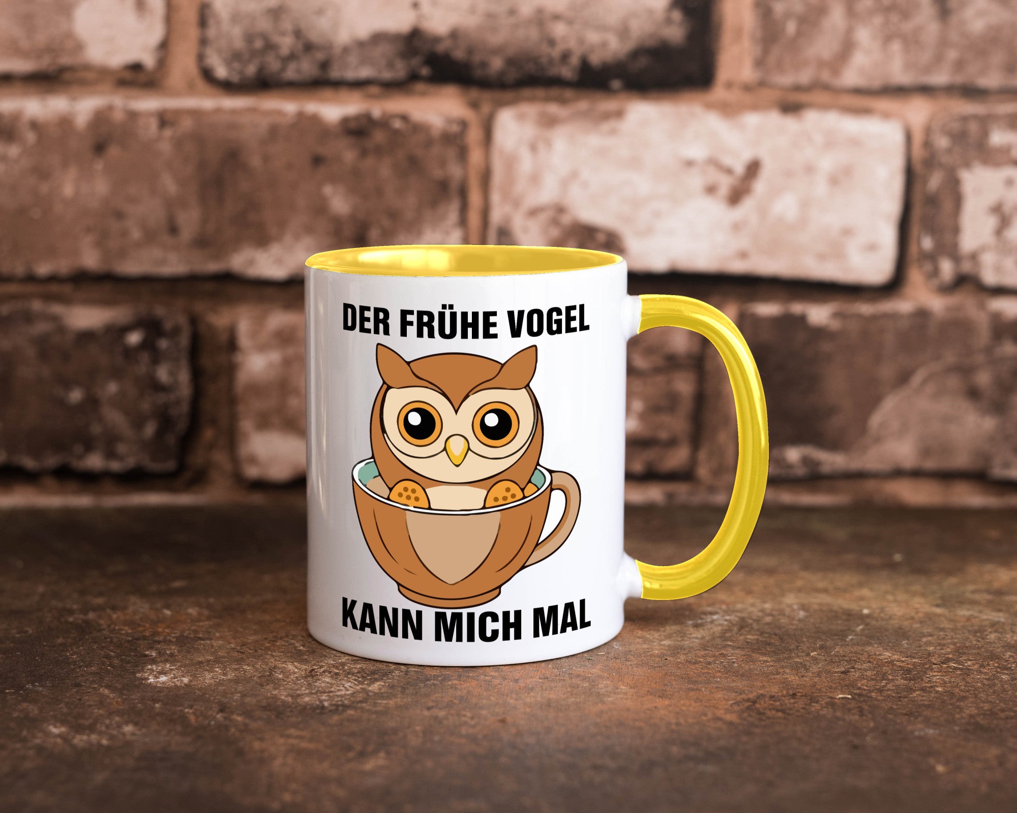 Der frühe Vogel kann mich mal | Eule Morgenmuffel v2 lustiger Spruch Geschenk