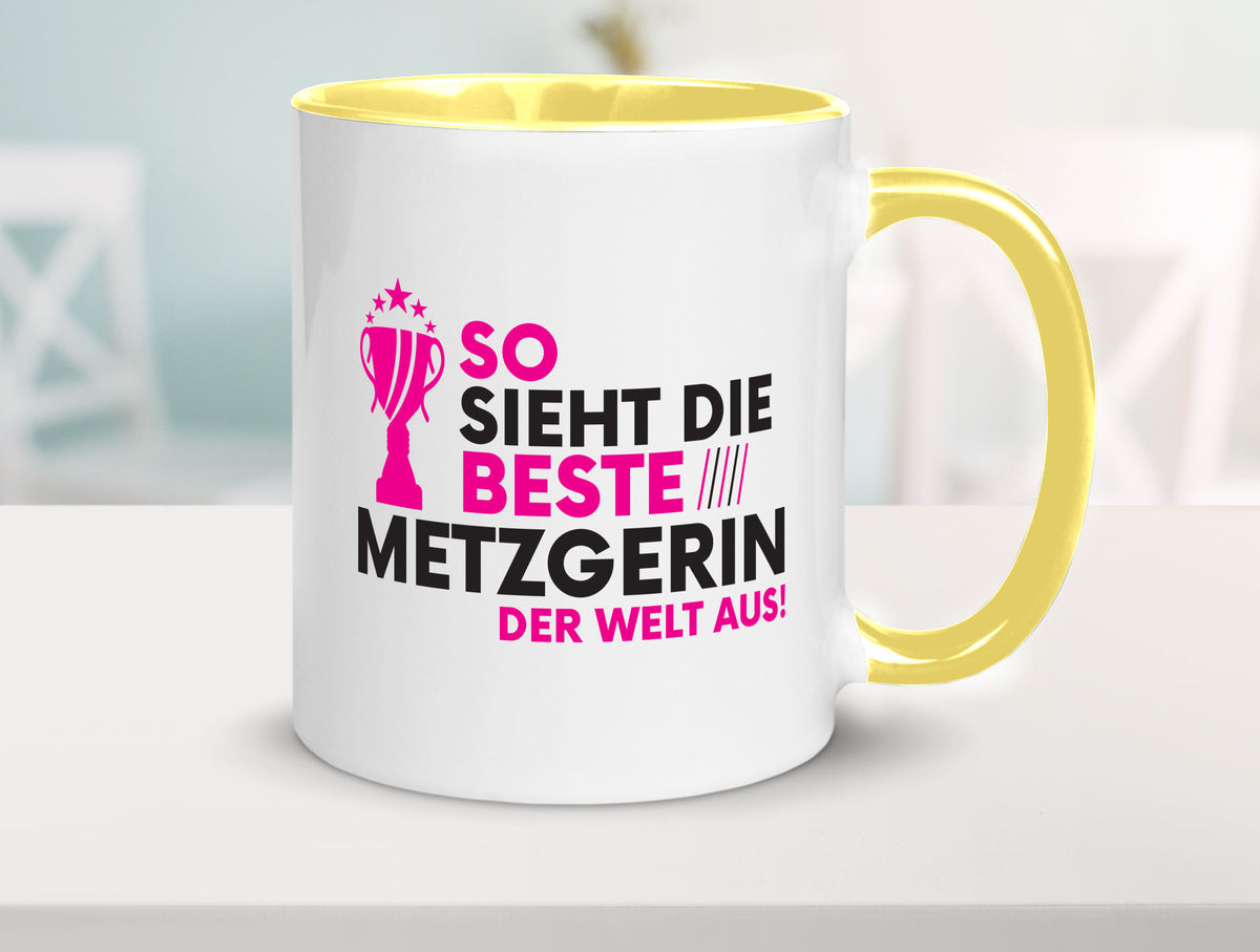 Die Weltbeste Metzgerin | Fleischerin lustig Humor Geschenkidee Geschenk Tasse