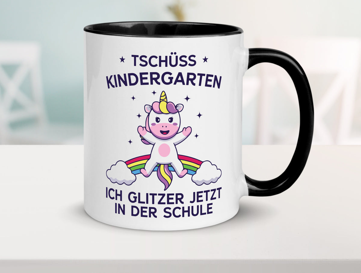 Kindergarten, jetzt Schule | Einhorn Geschenk Humor Geschenkidee lustiger Tasse