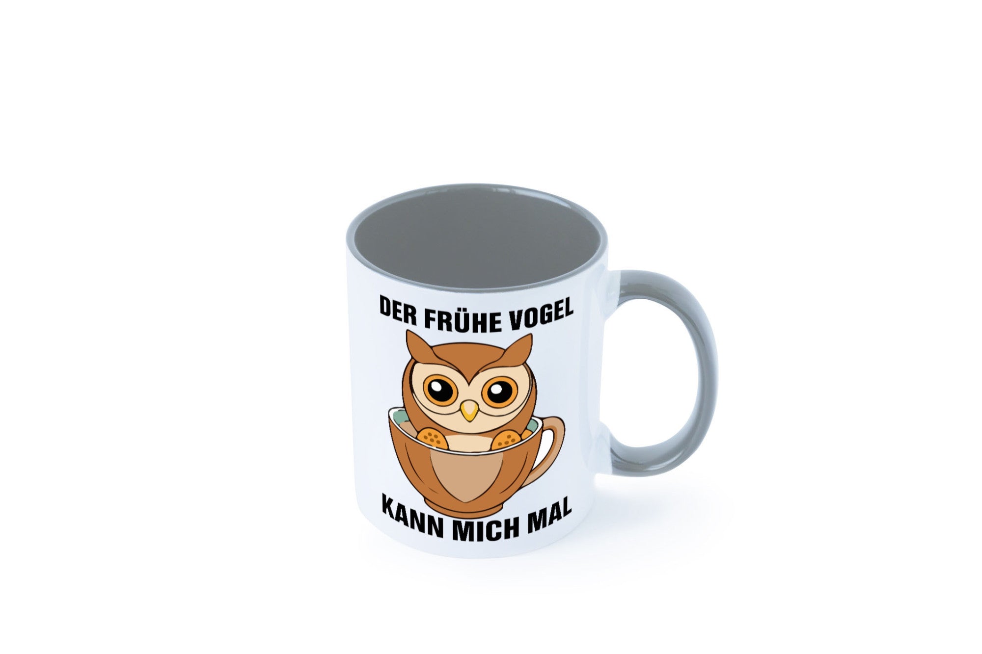 Der frühe Vogel kann mich mal | Eule Morgenmuffel v2 lustiger Spruch Geschenk