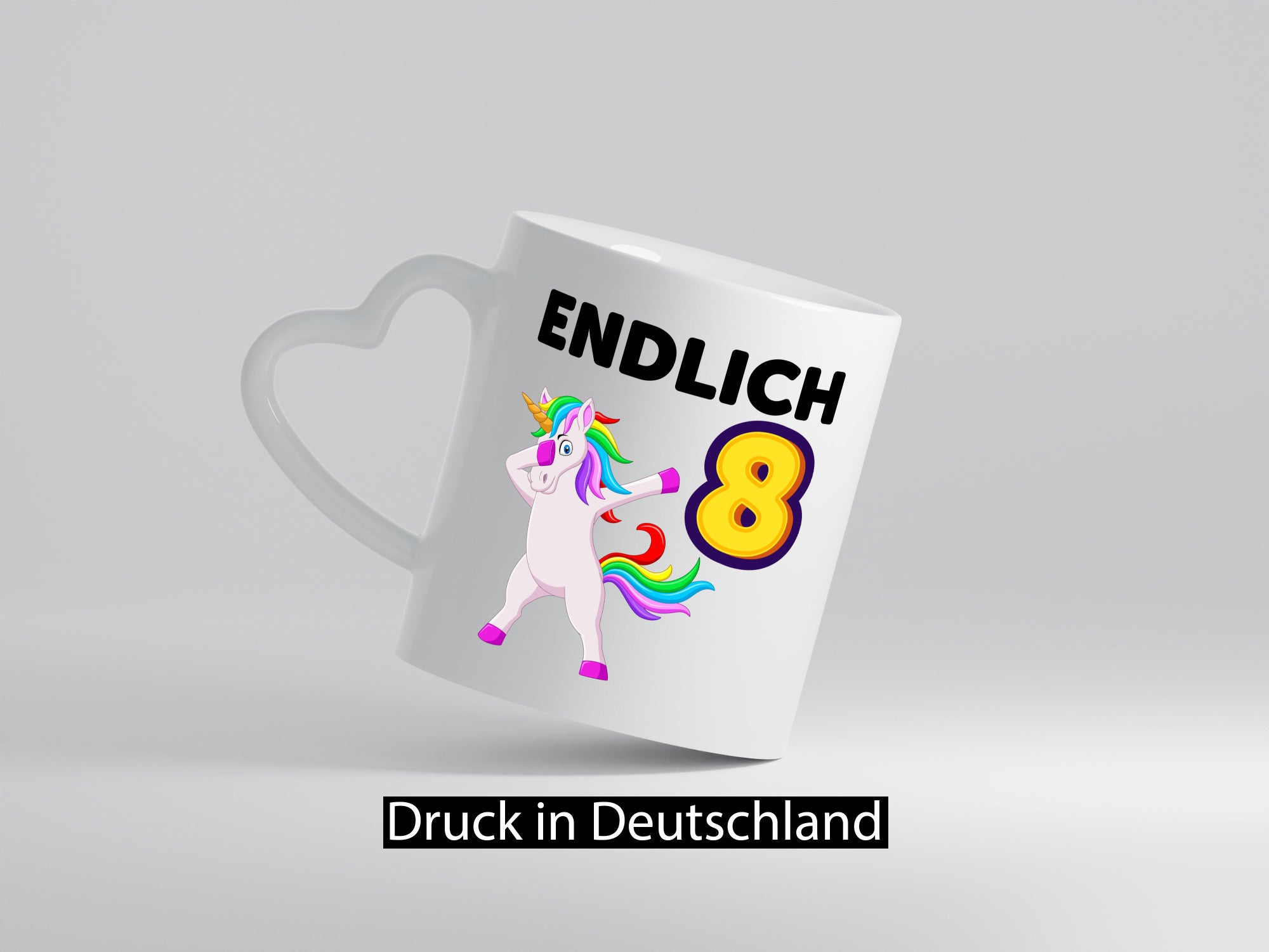 8. Geburtstag | endlich 8 Jahre Einhorn Mädchen Geschenkidee Humor Tasse
