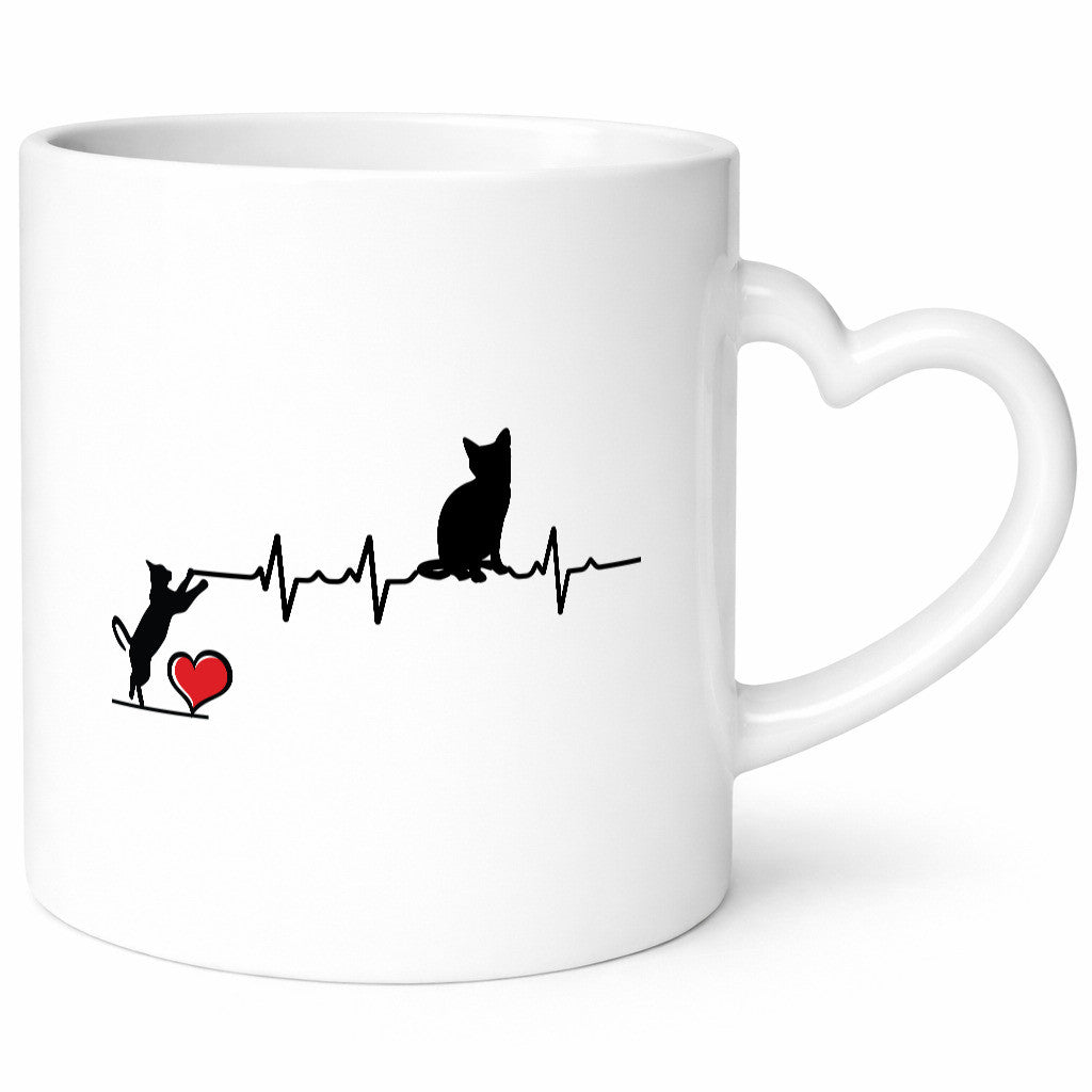 Katzen | Herz Herzschlag Humor Tierliebhaber Geschenkidee Tasse