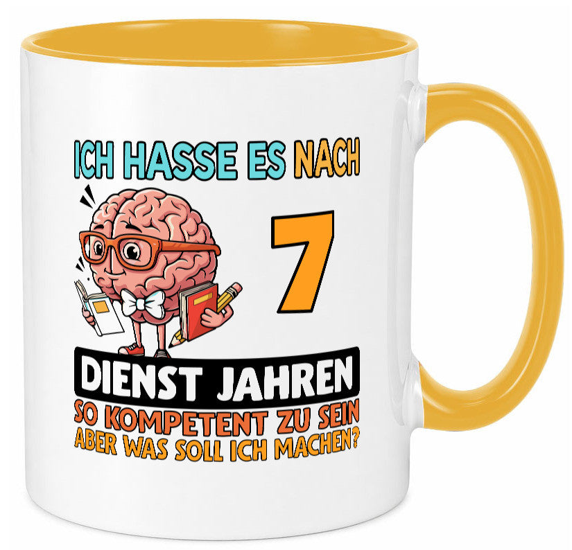 7 Dienstjahre | Arbeit Kompetent lustig Kollegen Büro Geschenk Tasse