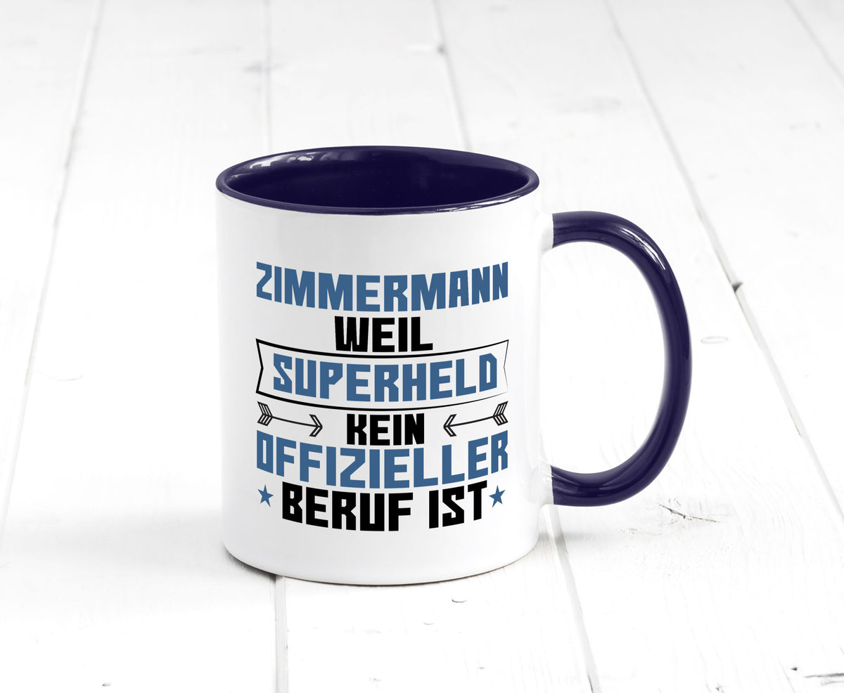 Superheld Zimmermann | Handwerker Holzbau Geschenk Humor Geschenkidee lustiger Tasse