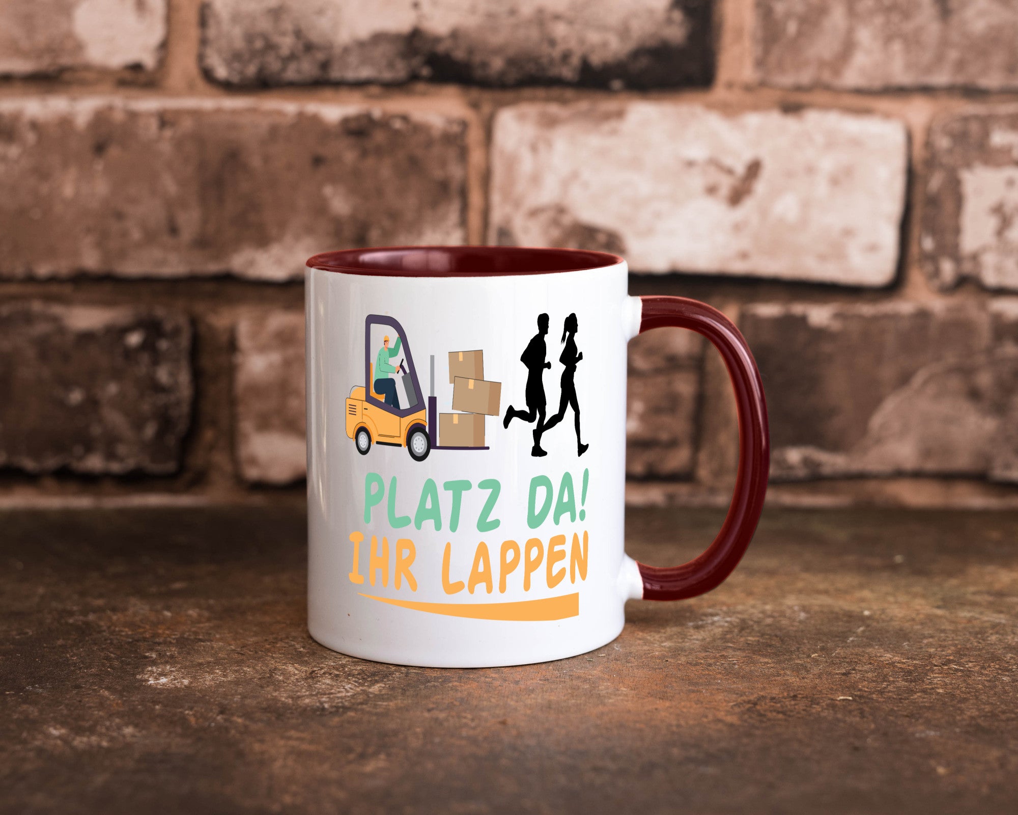 Platz da ihr Lappen | Stapler Fahrer Humor Geschenkidee Tasse