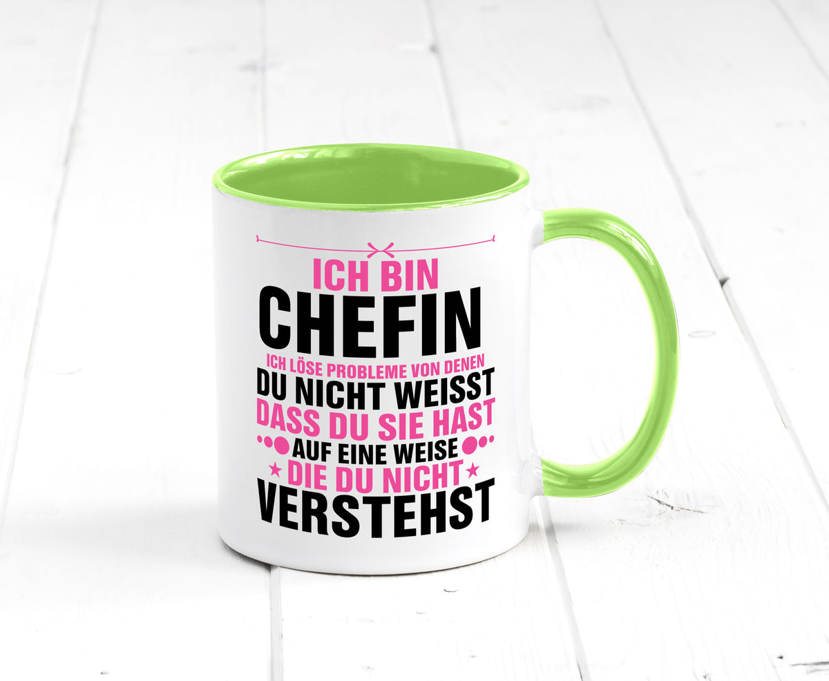 Löse Probleme: Chefin | Führungskraft Vorgesetzte lustiger Spruch Geschenk Tasse