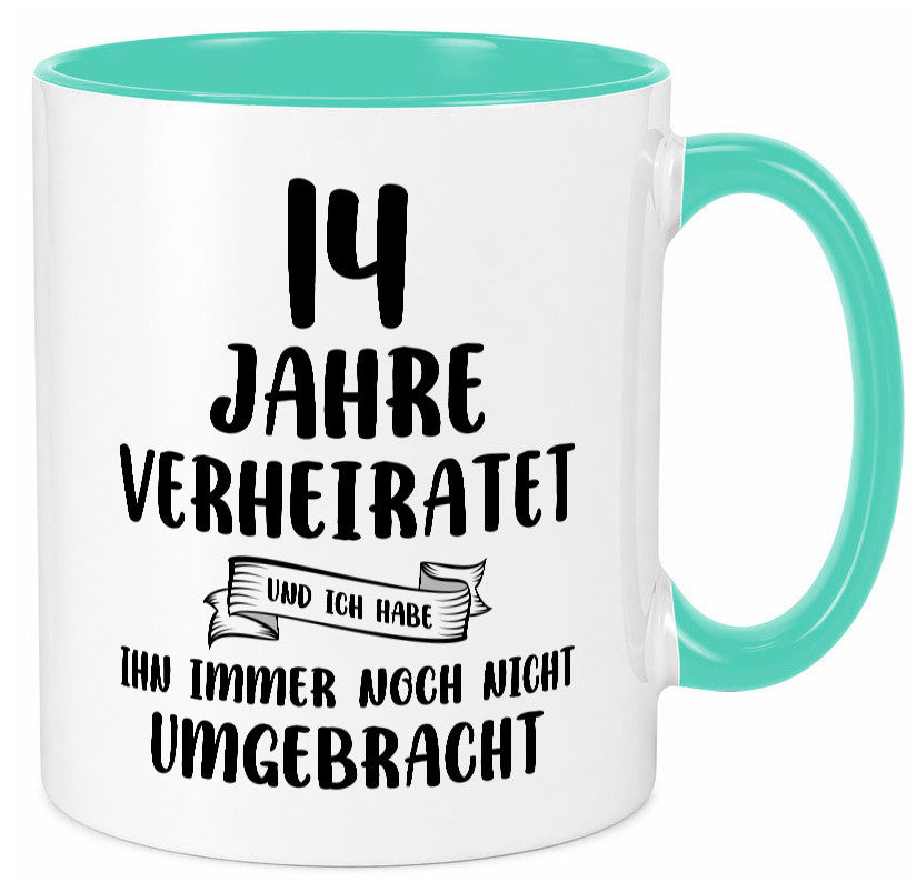 14 Jahre Verheiratet, immer noch am Leben! lustig Humor Geschenkidee Geschenk Tasse